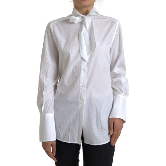 Dolce & Gabbana Elegant White Cotton Long Sleeve Shirt Dolce & Gabbana Gray