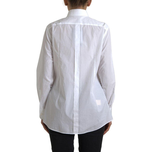Dolce & Gabbana Elegant White Cotton Poplin Dress Shirt Dolce & Gabbana Gray