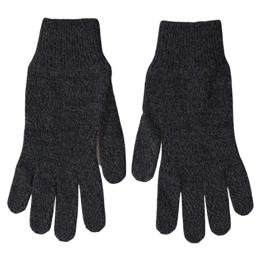 Dolce & Gabbana Elegant Virgin Wool Winter Gloves in Gray Dolce & Gabbana Dark Slate Gray