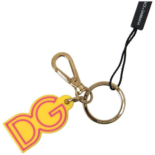 Dolce & Gabbana Chic Yellow Logo-Engraved Keychain Dolce & Gabbana Sandy Brown