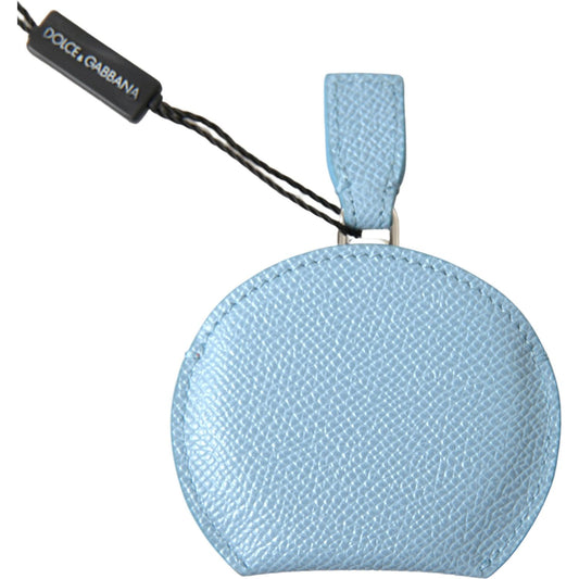Dolce & Gabbana Elegant Leather Mirror Holder in Light Blue Dolce & Gabbana Light Steel Blue