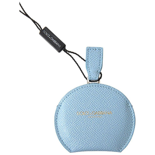 Dolce & Gabbana Elegant Leather Mirror Holder in Light Blue Dolce & Gabbana Light Steel Blue