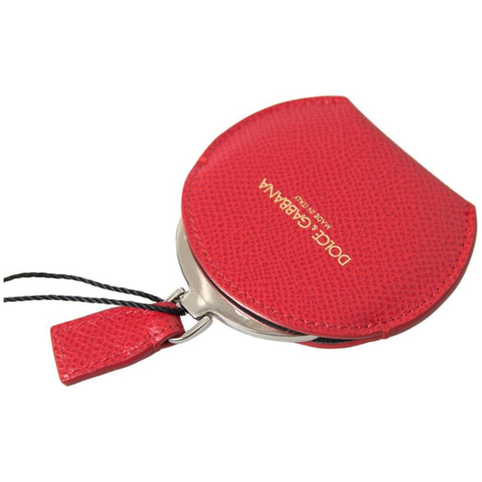 Dolce & Gabbana Elegant Red Leather Mirror Holder Dolce & Gabbana Maroon