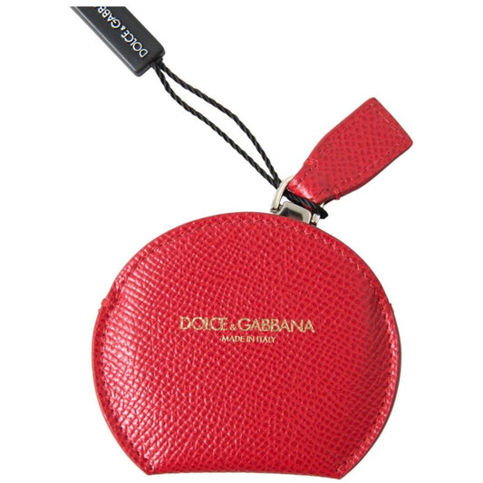 Dolce & Gabbana Elegant Red Leather Mirror Holder Dolce & Gabbana Firebrick