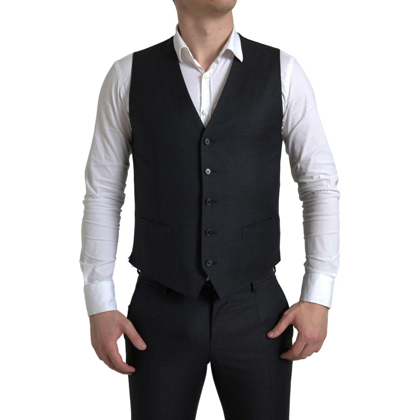 Dolce & Gabbana Black 3 Piece Single Breasted MARTINI Suit
