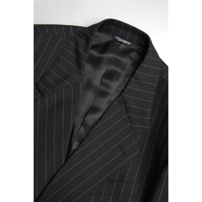 Dolce & Gabbana Black Stripe Single Breasted SICILIA Blazer