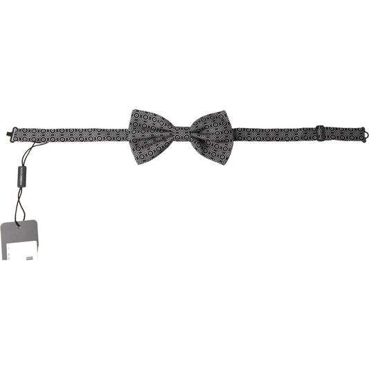 Dolce & Gabbana Elegant Black and White Silk Bow Tie Dolce & Gabbana Dark Slate Gray