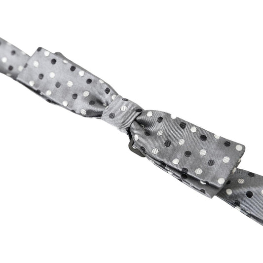 Dolce & Gabbana Elegant Silk Gray Bow Tie Dolce & Gabbana Dark Gray