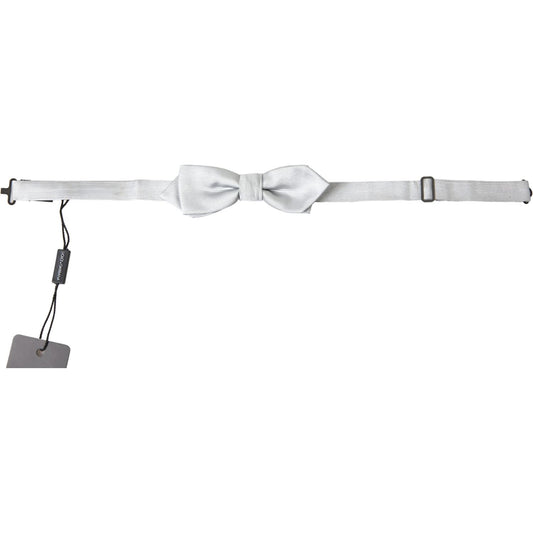 Dolce & Gabbana Elegant Silk Bow Tie in Grey Dolce & Gabbana Light Gray