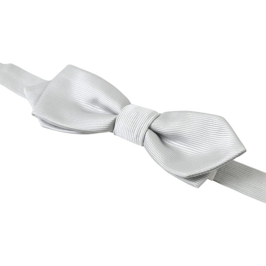Dolce & Gabbana Elegant Silk Bow Tie in Grey Dolce & Gabbana Light Gray