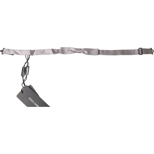 Dolce & Gabbana Elegant Grey Silk Bow Tie Dolce & Gabbana Slate Gray