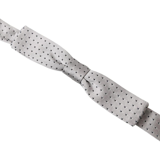 Dolce & Gabbana Elegant Grey Silk Bow Tie Dolce & Gabbana Gray