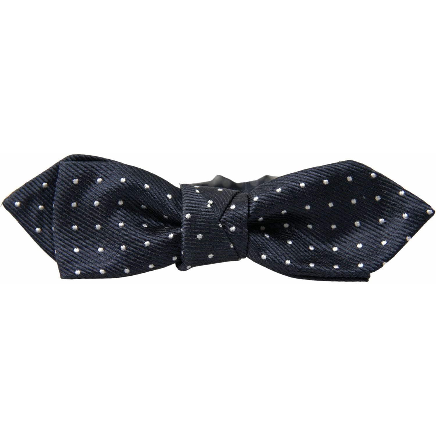 Dolce & Gabbana Blue Polka Dot Silk Adjustable Men Neck Papillon Bow Tie