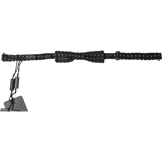 Dolce & Gabbana Elegant Silk Black Bow Tie with Signature Clasp Dolce & Gabbana Dark Slate Gray