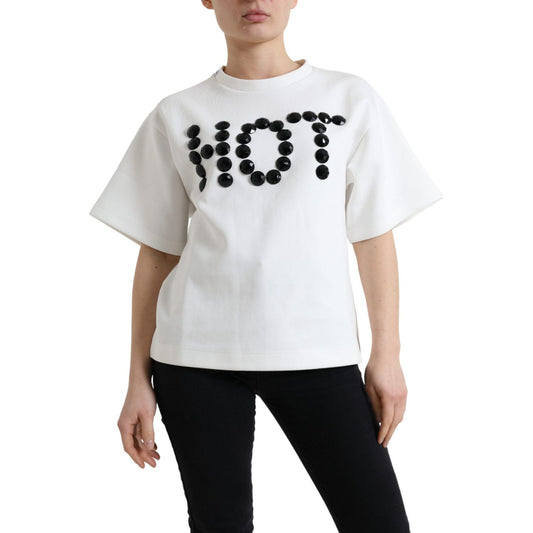 Dolce & Gabbana Embellished Crew Neck Fashion Tee Dolce & Gabbana Black