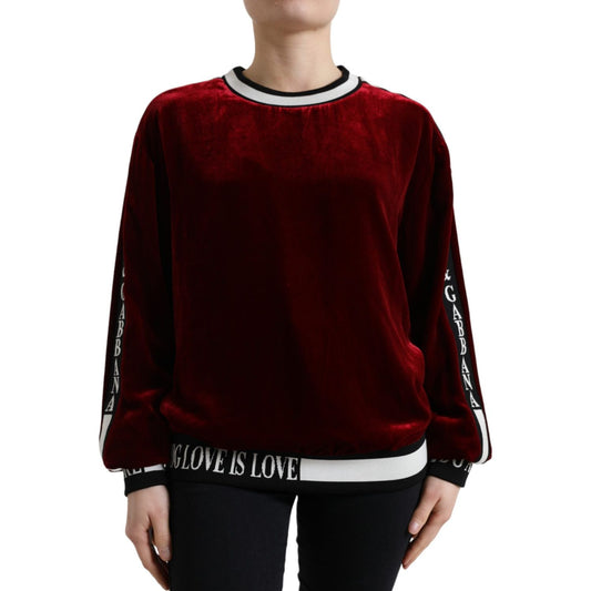 Dolce & Gabbana Elegant Bordeaux Silk-Blend Sweater Dolce & Gabbana Black