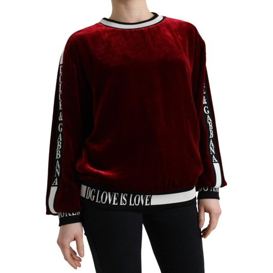 Dolce & Gabbana Elegant Bordeaux Silk-Blend Sweater Dolce & Gabbana Black