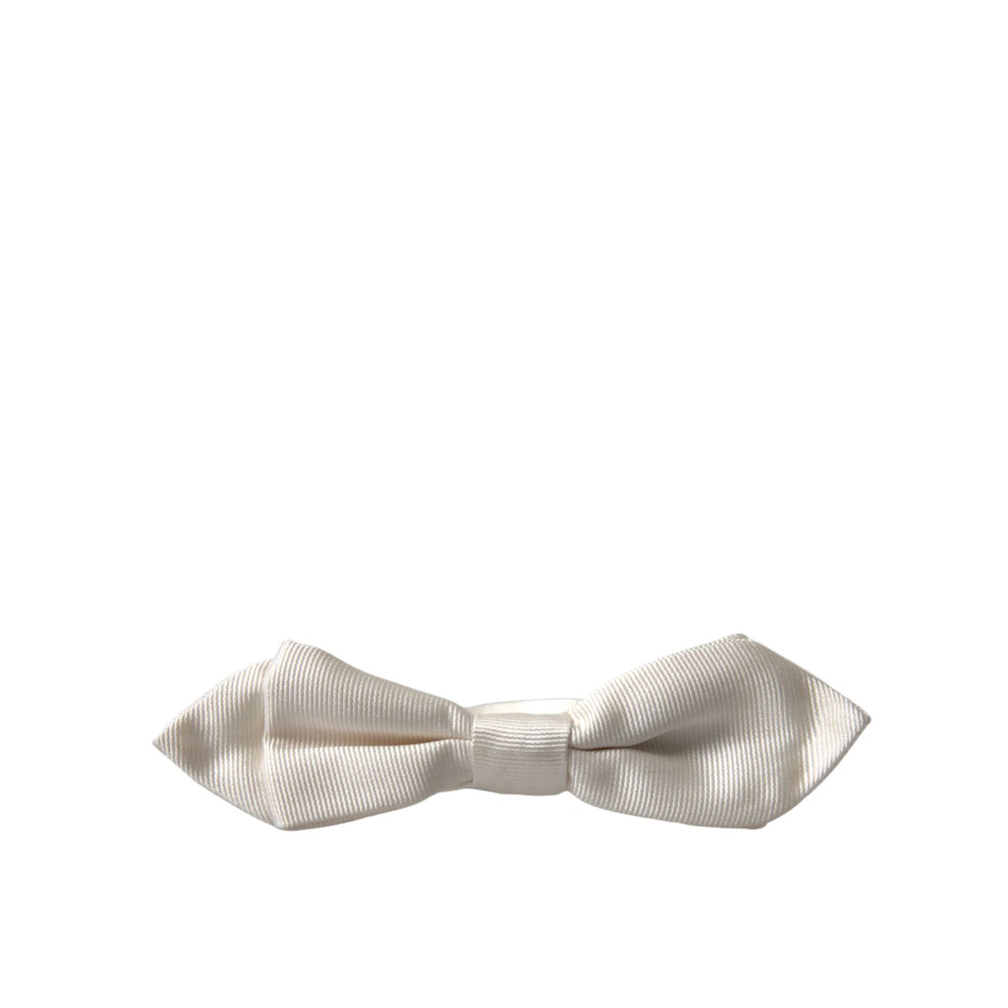 Dolce & Gabbana White Silk Slim Adjustable Neck Papillon Bow Tie