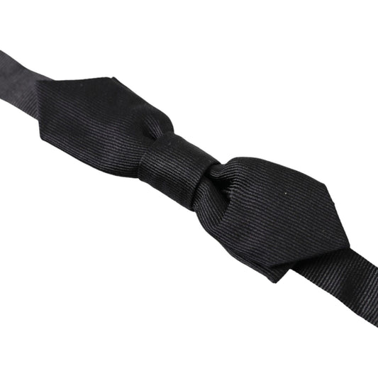Dolce & Gabbana Elegant Silk Black Bow Tie for Sophisticated Style Dolce & Gabbana Dark Slate Gray