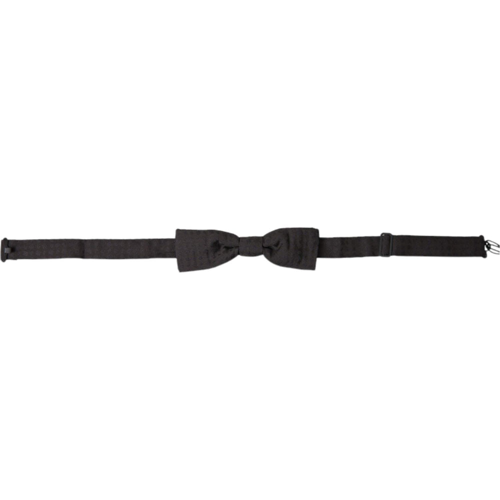 Dolce & Gabbana Elegant Brown Fantasy Silk Bow Tie Dolce & Gabbana Dark Slate Gray