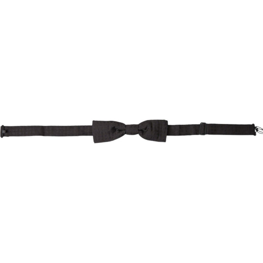 Dolce & Gabbana Elegant Brown Fantasy Silk Bow Tie Dolce & Gabbana Dark Slate Gray