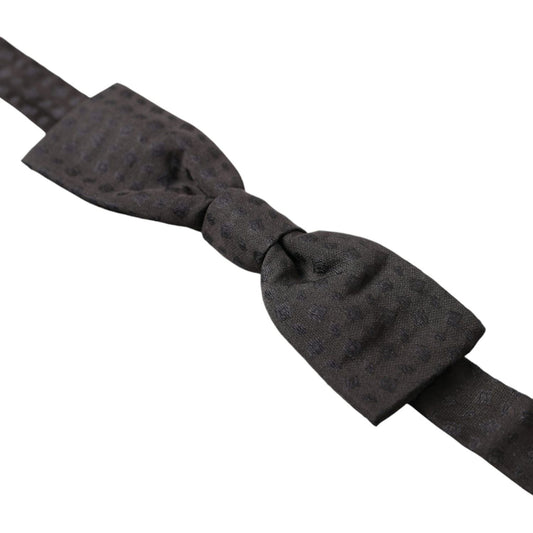 Dolce & Gabbana Elegant Brown Fantasy Silk Bow Tie Dolce & Gabbana Dark Slate Gray