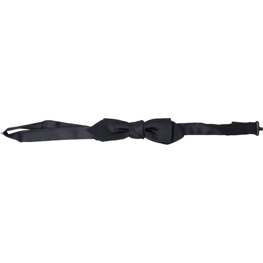 Dolce & Gabbana Elegant Dark Blue Silk Bow Tie Dolce & Gabbana Dark Slate Gray