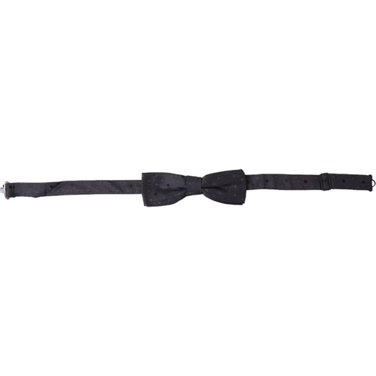 Dolce & Gabbana Elegant Polka Dot Silk Bow Tie Dolce & Gabbana Dark Slate Gray