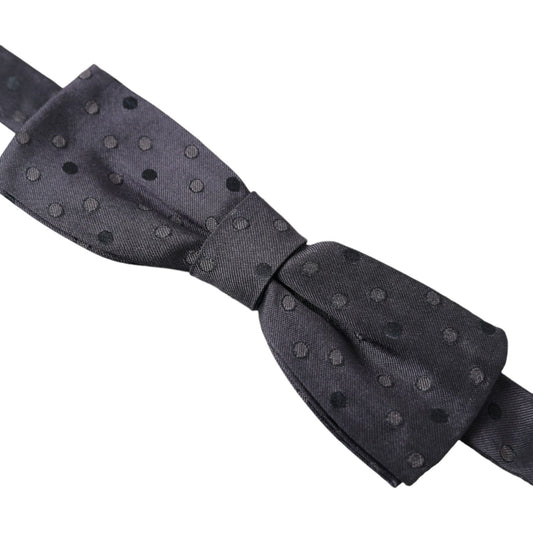 Dolce & Gabbana Elegant Polka Dot Silk Bow Tie Dolce & Gabbana Dark Slate Gray