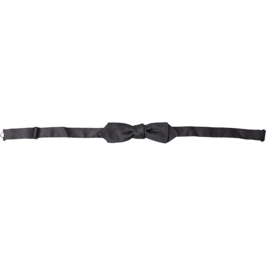 Dolce & Gabbana Elegant Anthracite Silk Bow Tie Dolce & Gabbana Dark Slate Gray