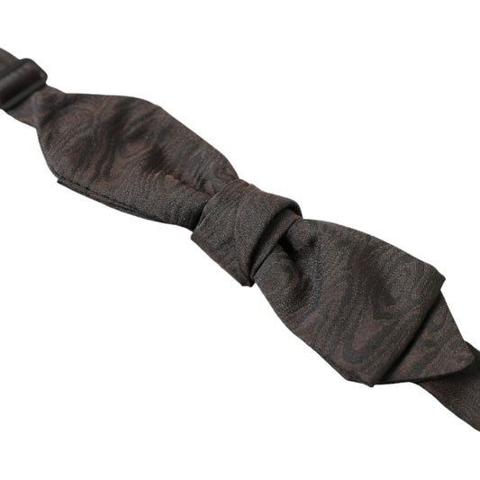 Dolce & Gabbana Elegant Brown Silk Blend Bow Tie Dolce & Gabbana Dark Slate Gray