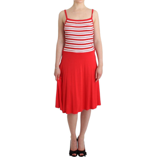 Roccobarocco Chic Audrey Jersey Line Knee-Length Dress Roccobarocco Firebrick