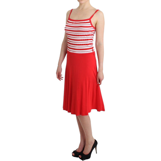 Roccobarocco Chic Audrey Jersey Line Knee-Length Dress Roccobarocco Firebrick
