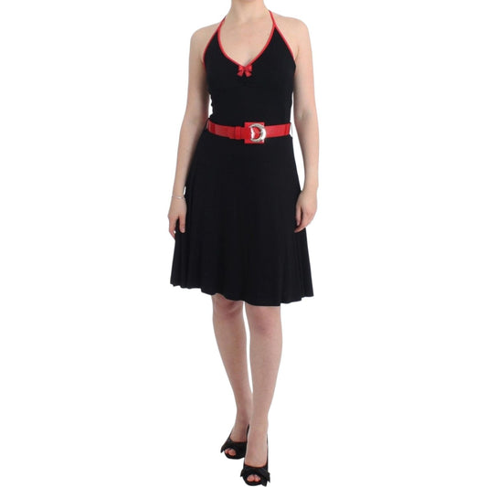 Roccobarocco Elegant Black Palladio Knee-Length Dress Dresses Roccobarocco Black