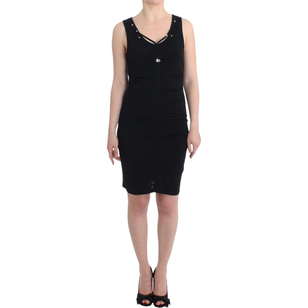 Roccobarocco Elegant Black Sheath Knee-Length Dress Roccobarocco Black