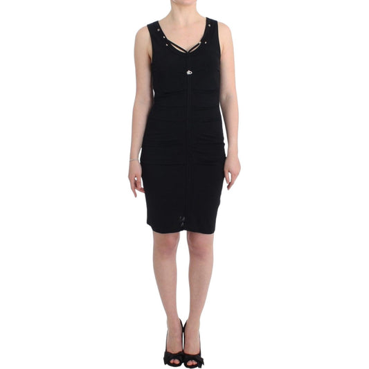Roccobarocco Elegant Black Sheath Knee-Length Dress Roccobarocco Black