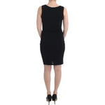 Roccobarocco Elegant Black Sheath Knee-Length Dress Roccobarocco Tan