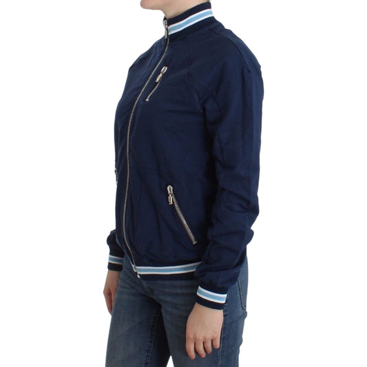 John Galliano Chic Blue Zip Cardigan with Logo Detail John Galliano Dark Slate Gray