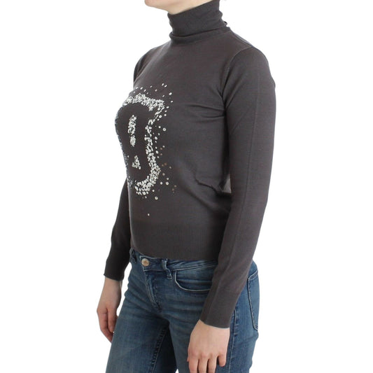 John Galliano Elegant Virgin Wool Turtleneck Sweater John Galliano Dark Slate Gray
