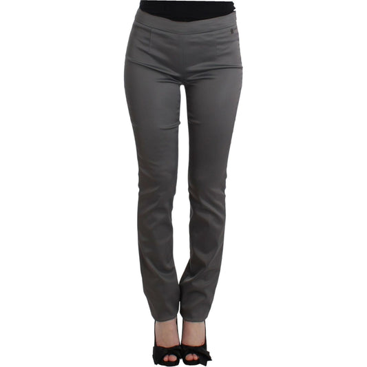 John Galliano Chic Gray Slim-Fit Designer Pants John Galliano Dark Slate Gray