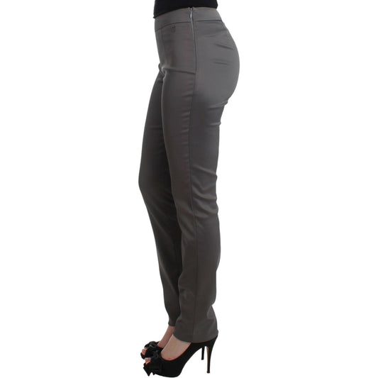 John Galliano Chic Gray Slim-Fit Designer Pants John Galliano Dark Slate Gray