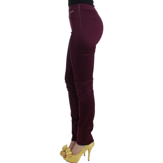 John Galliano Elegant Purple Slim Pants John Galliano Black