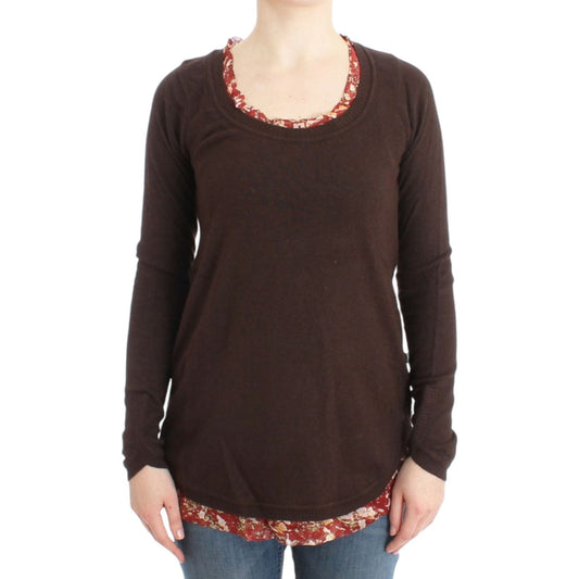 Cavalli Chic Crewneck Silk-Appliqué Sweater Cavalli Dark Slate Gray