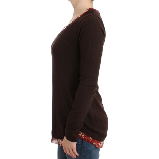 Cavalli Chic Crewneck Silk-Appliqué Sweater Cavalli Black