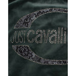 Cavalli Elegant Green Mock Sweater with Rhinestone Detail Cavalli Dark Slate Gray
