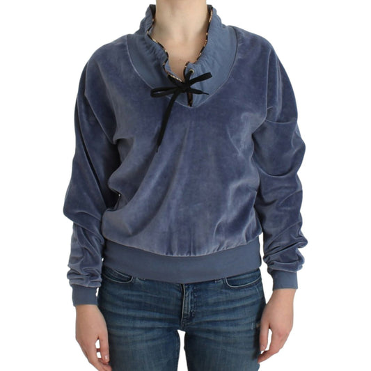 Cavalli Elegant Mock Sweater with Rhinestone Detail Cavalli Dark Slate Gray