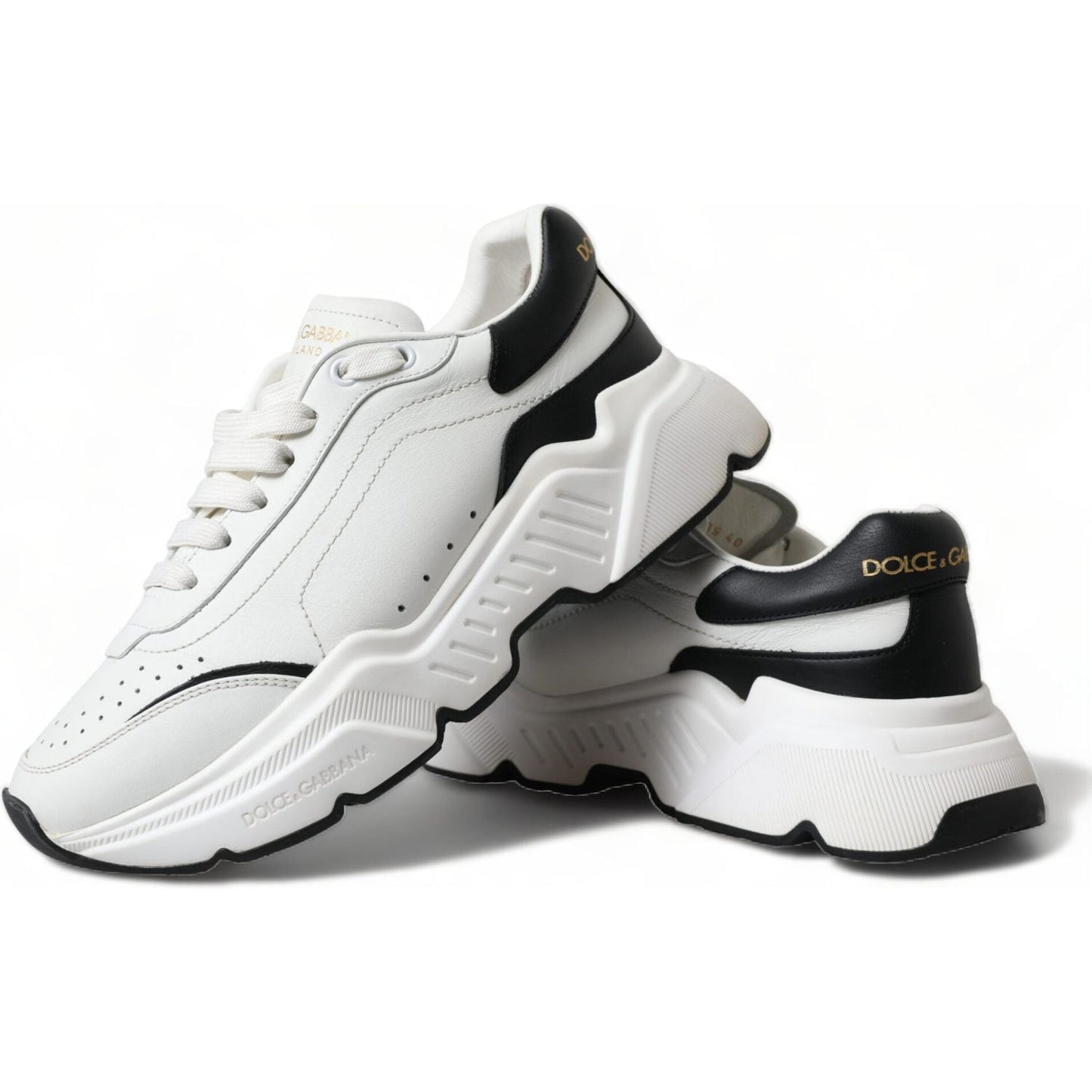 Dolce & Gabbana White Black Low Top Daymaster Sneakers Shoes Dolce & Gabbana