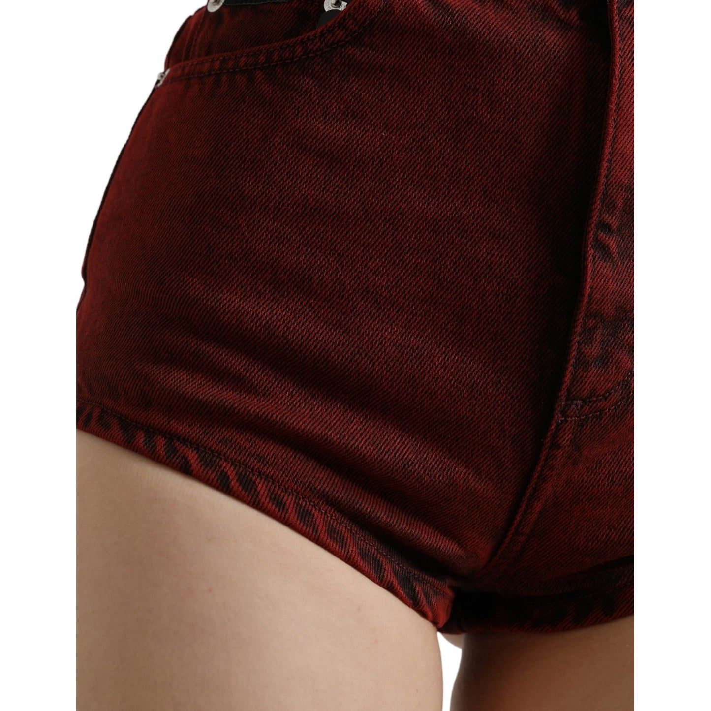 Dolce & Gabbana Red Stretch High Waist Denim Hot Pants Shorts PAN74903-40