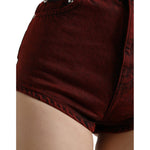 Dolce & Gabbana Red Stretch High Waist Denim Hot Pants Shorts PAN74903-40
