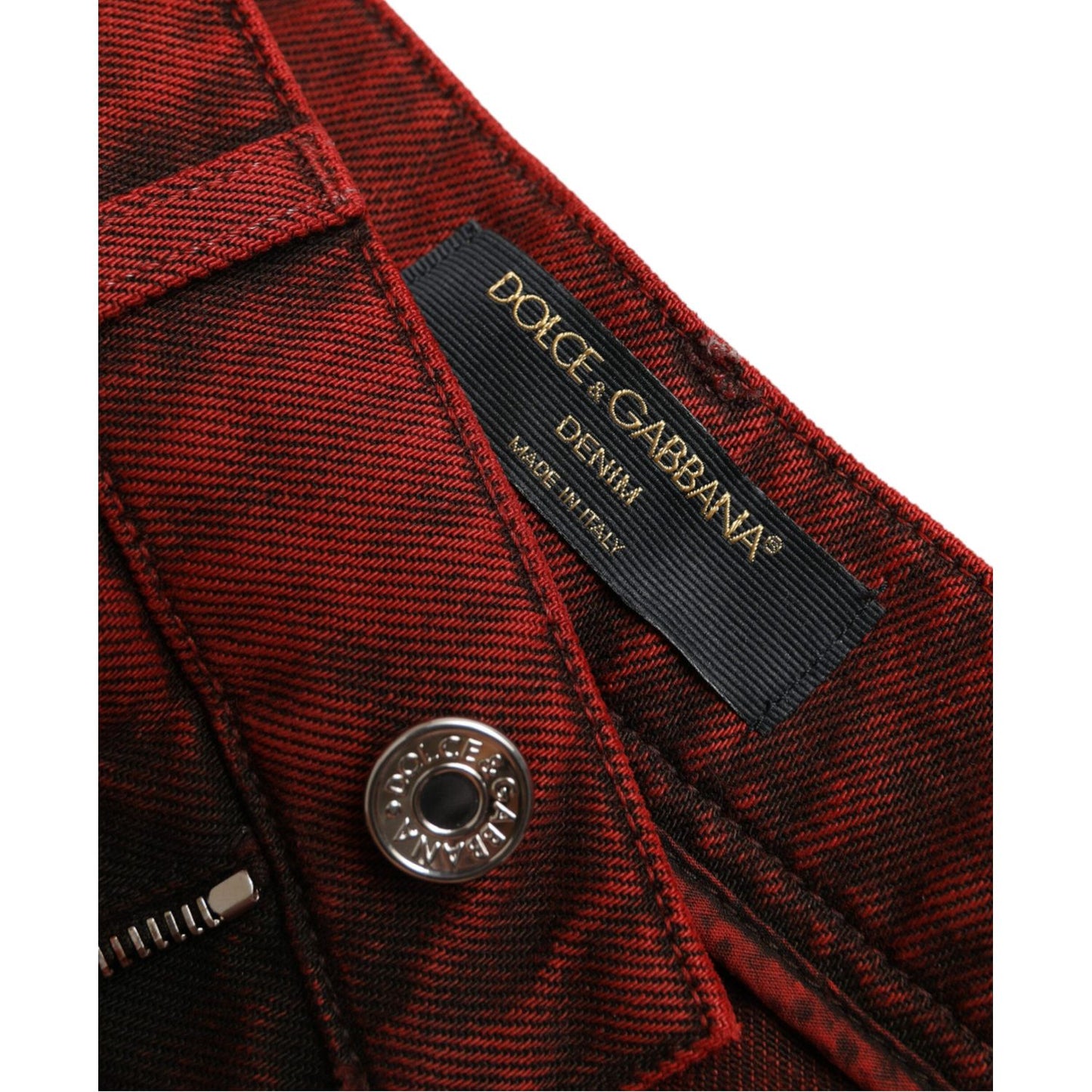 Dolce & Gabbana Red Stretch High Waist Denim Hot Pants Shorts PAN74903-40